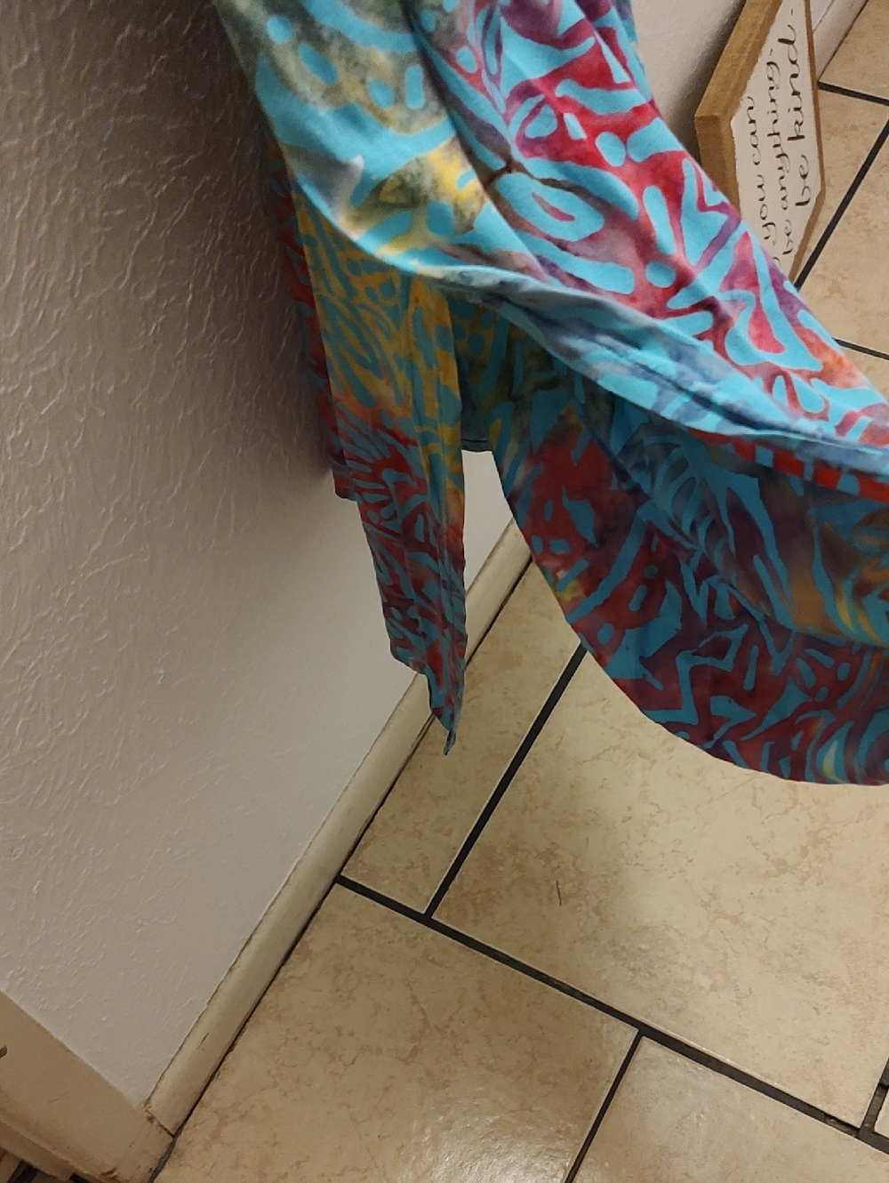 The Pyramid Collection Teal Multicolor Tie-Dye Maxi Dress - Picture 5 of 5
